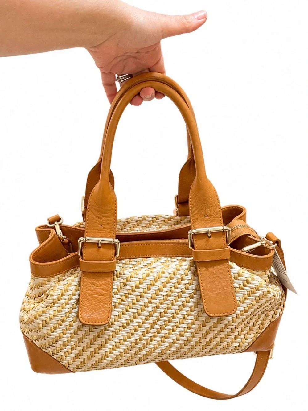 Divina Firenze Italian Leather Straw Bag BNWT Made in Italy $498 Retail🤎
